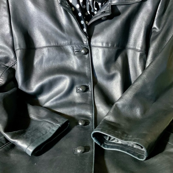 Canadian Made Genuine Leather Barn Style Black Jacket XL As New - Picture 2 of 10